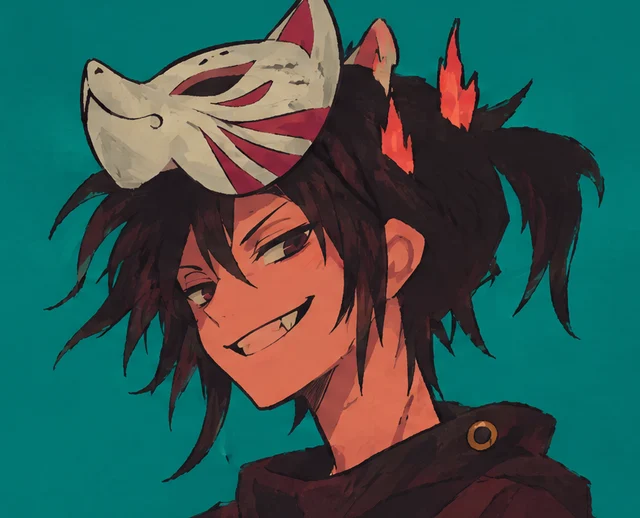 Shinagami looking caught grinning